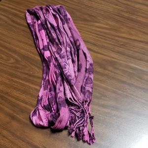 Purple floral scarf 76" long